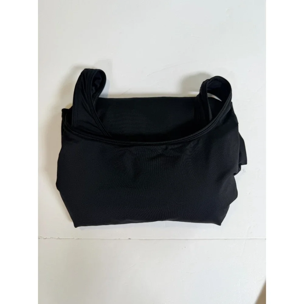 Lands' End One Piece Swimsuit Womens 3X Black Scoop Neck UPF 50+ Sun Protection